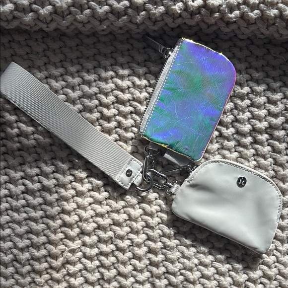 lululemon athletica Handbags - Lululemon Iridescent and White Wristlet Set - NWOT